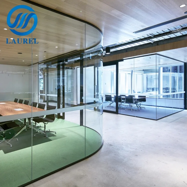 Office smart glass wall switchable film partition doors meeting room tempered laminated glass