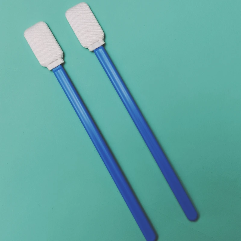 714 Lint Free Blue Handle Flat Rectangle Cleanroom Polyester Swab for Printer Cleaning