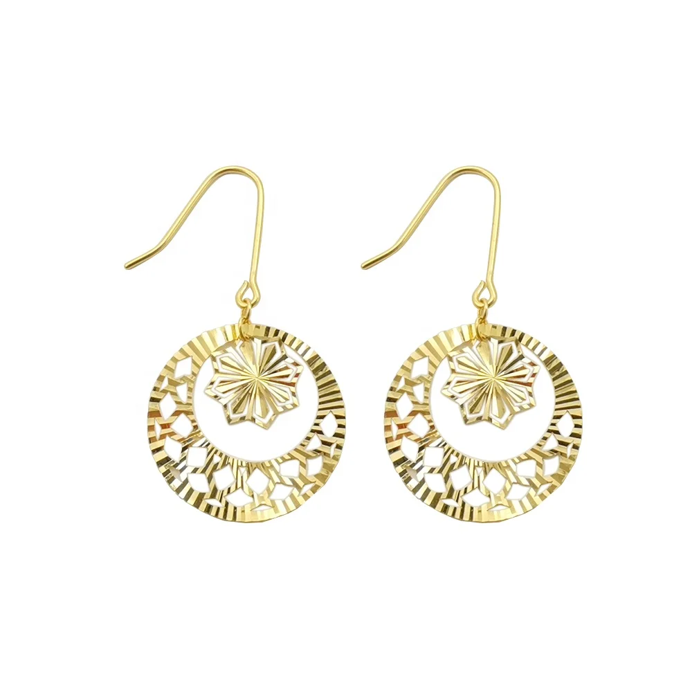 1000S ювелирные изделия 18k Настоящее золото серьги китайский классический элемент серьги кольца 18K желтое золото Серьги Для Подружек