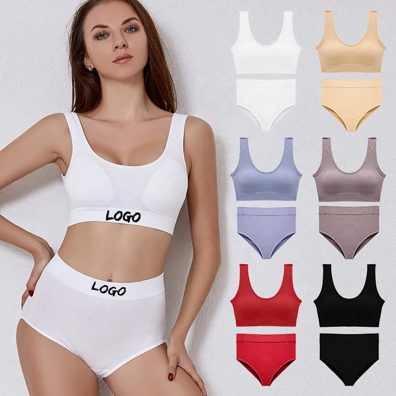 Seamless Women Underwear Set Tops Set Panties Women Wireless Lingerie Suit Padded Bras s-xxxxxl Backless Bralette Lingeries
