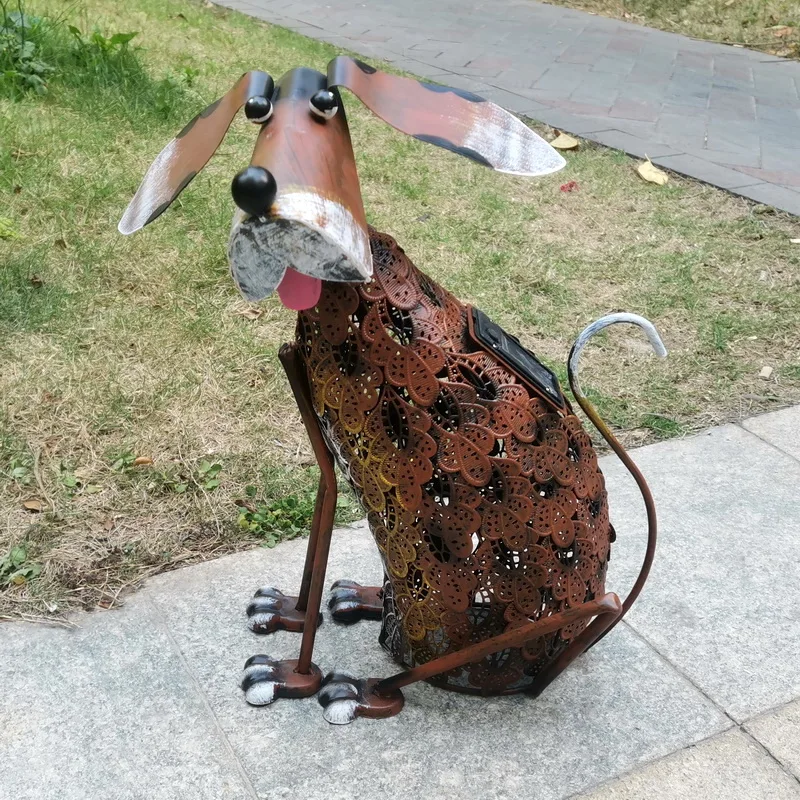 LED metal decoration Garden Dog Solar Light