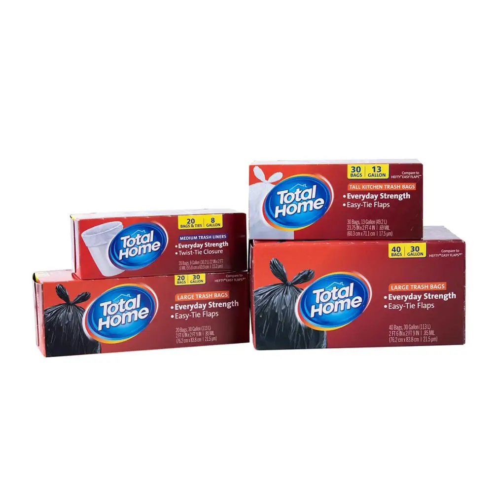 13-30 Gallon Garbage Trash Bags with Draw String High Quality Drawstring Garbage Bag 100%Biodegradable