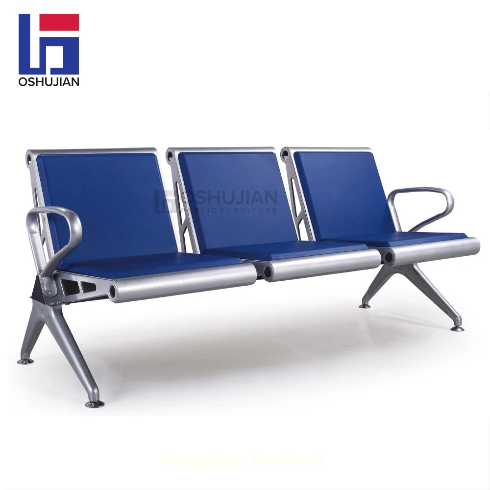 PU leather cushion airport seat hospital clinic beam waiting bench chair