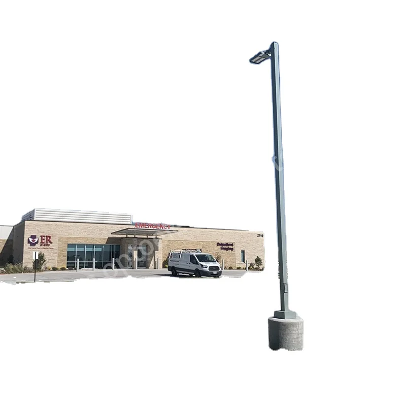 Surface Mounted Posts 20ft Architectural Bronze Fluted Outdoor Light Pole for dealer shop LED shoebox light parking lot lighting