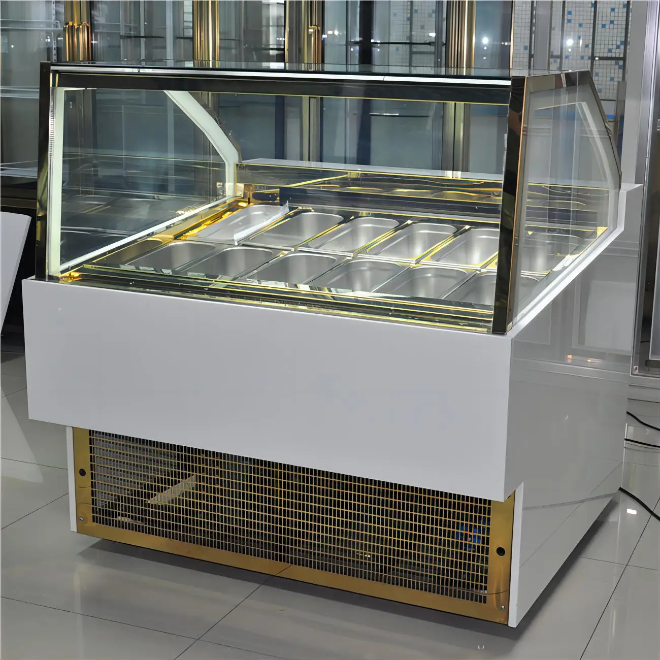Direct Sale DSCF-2000L Electric Upright Freezer with Glass Door for Display in Cool Climates-for Ice Cream Shops