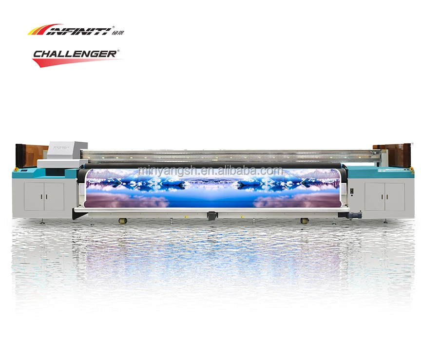 FY-UV5300W 5.3M wide format vinyl sticker flex digital printing machine UV belt feeding Roll Printer with SPT1024GS printheads