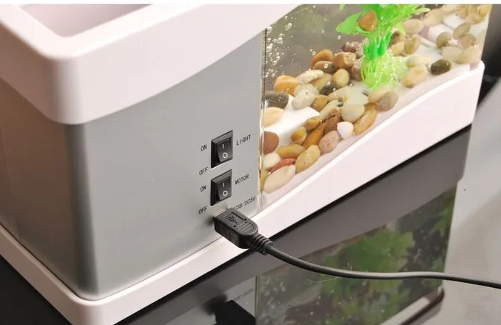  Настольный мини-USB Аквариум/внутренний мини-аквариум со светодиодной подсветкой
