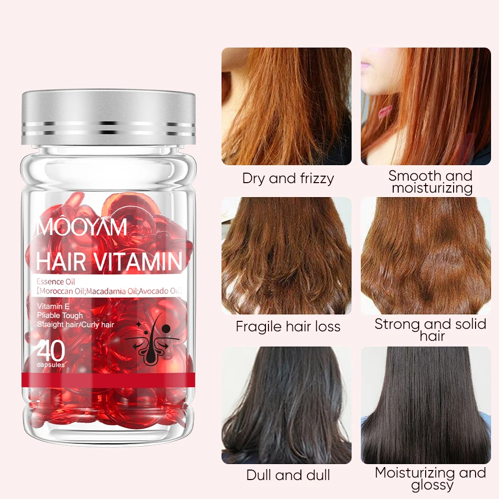 Oem Hair Vitamins Repair Growth Oil Moisturizing Treatment Capsule Hair Serum Hair Oil Capsules