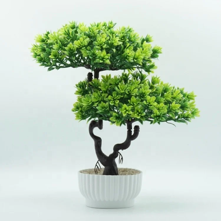YAYUN J-3262 Plastic Outdoor Artificial Bonsai Tree Colors Ceramic Pots