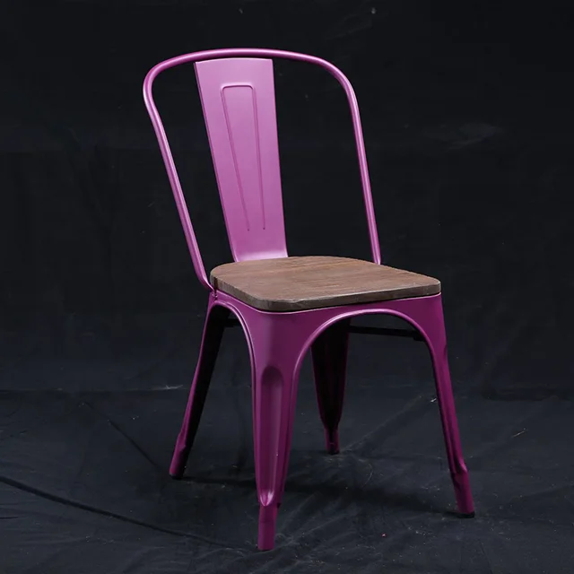 High Quality fashion commercial cafe bistro classic metal industrial retro wood dining bar chair
