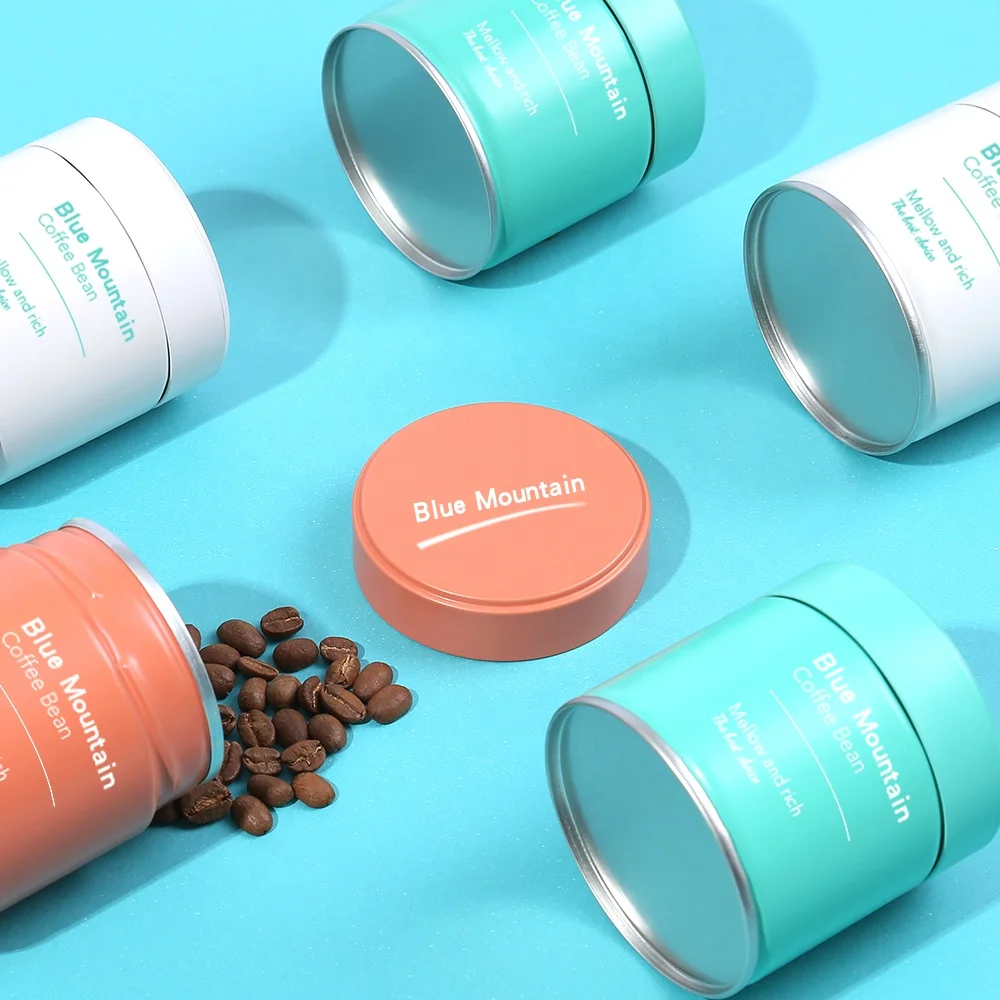 70g 100g Sealed Round Metal Tin Can Tea Canister Tin with Double Lids