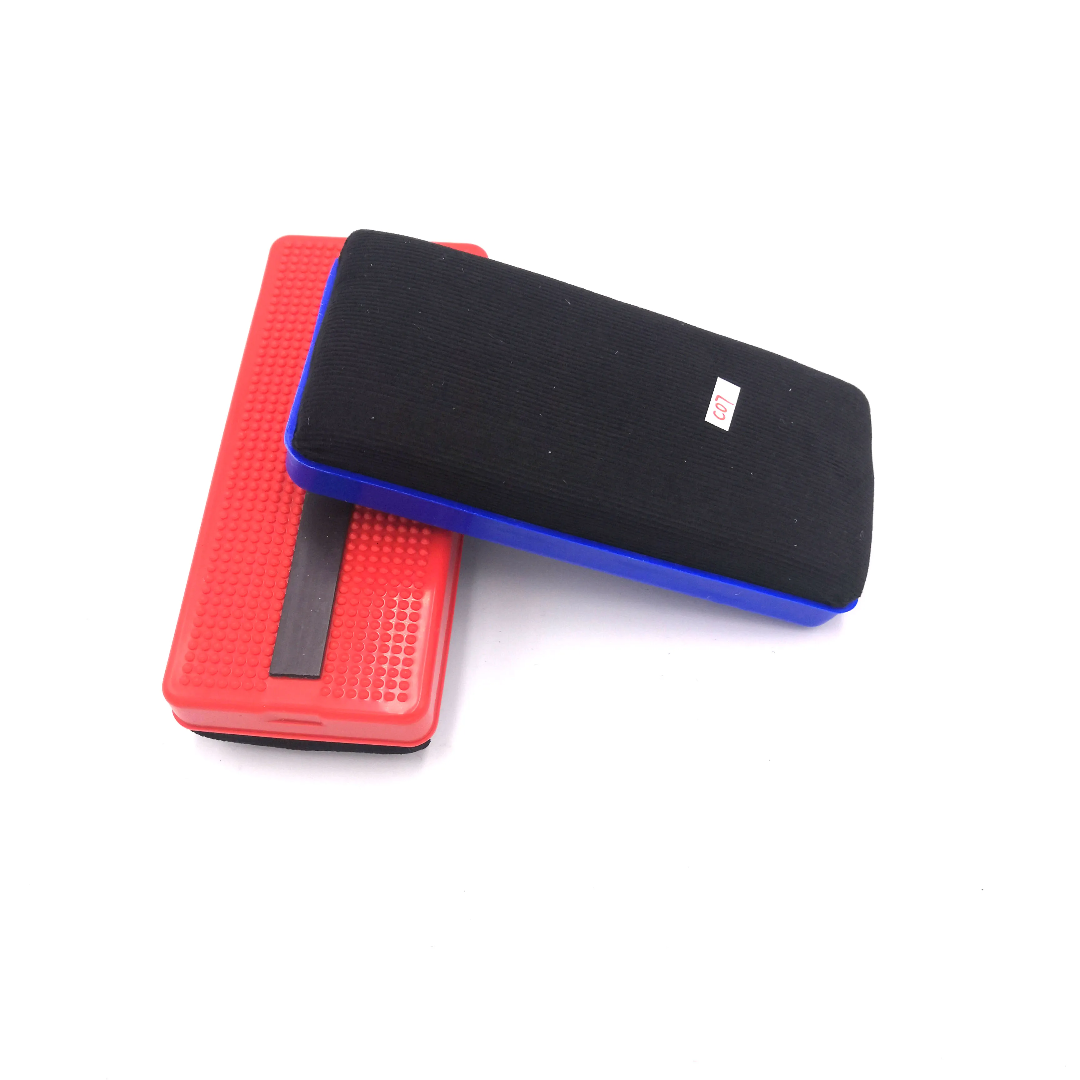 high quality plastic material retangular shape magnetic marker board eraser with magnetic stripes