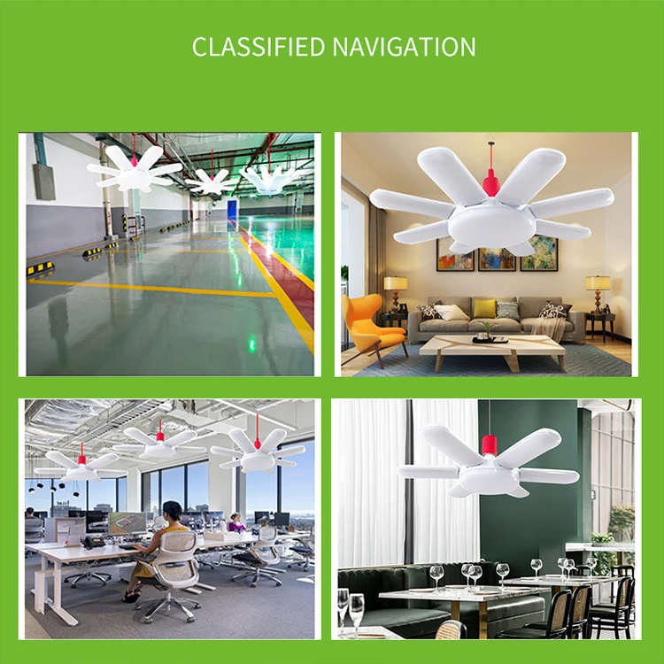 200W Super Bright LED Light Bulbs Industrial Lighting E27 Ceiling Fan LED Garage Light Deformable Folding Lamp for Workshop Hom