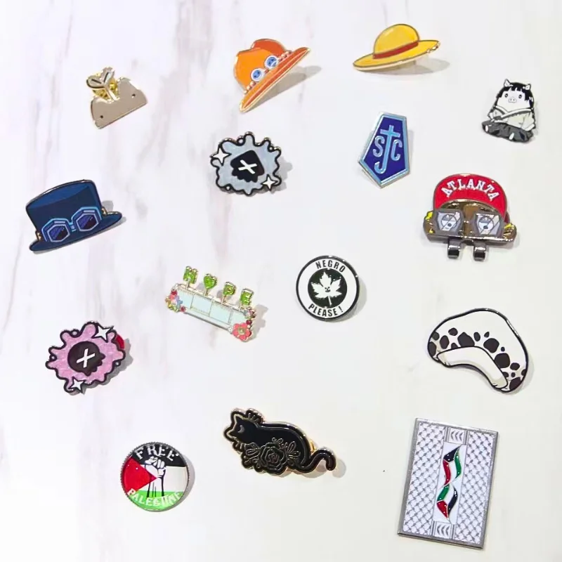 Wholesale No Minimum Metal Pins Cartoon Cute Anime Metal Soft Hard Enamel Pin Fashion Jersey Decorative Lapel Pins for Clothes