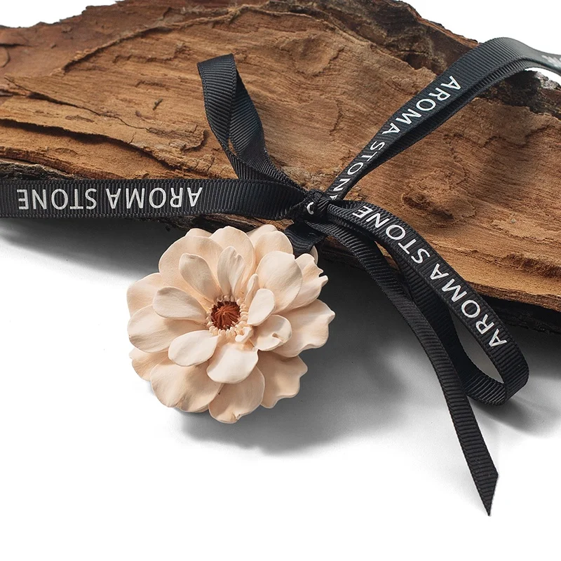 Household Fragrance diatomite ceramic flower car aromatherapy camellia hanging aroma stone