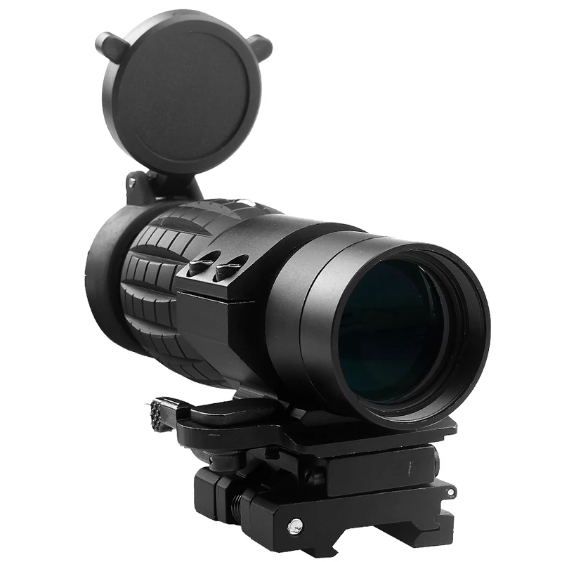 Tactical shooting Compact gun 4x magnifying Optics rifle scope With Adjusted Flip up Mount for 551 558 red dot magnifier