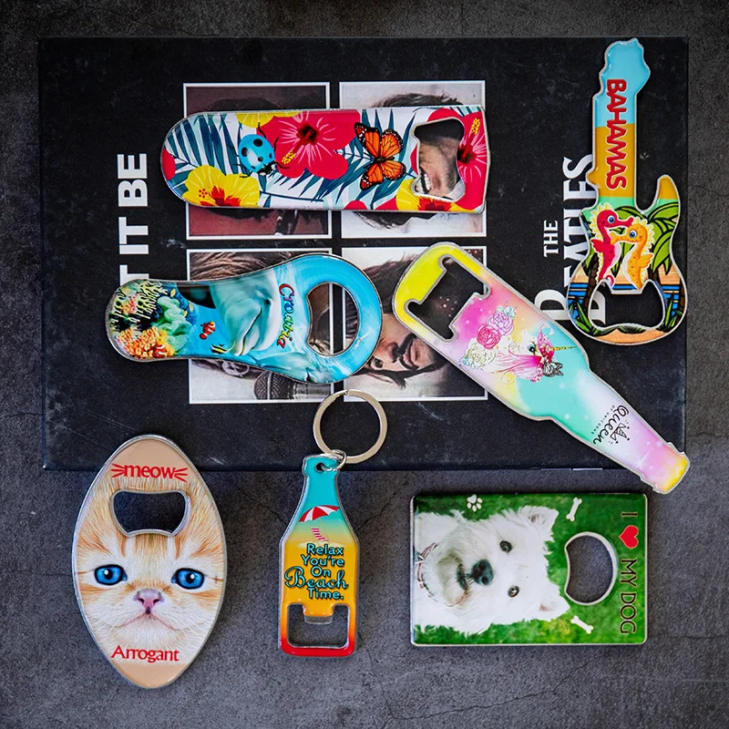 Custom   Souvenir stainless steel  bottle opener  fridge magnet