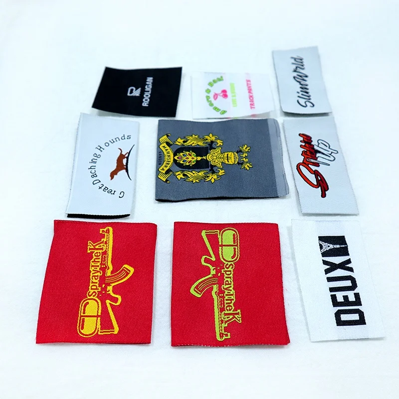 Оптовая продажа, индивидуальный дизайн, тканый логотип, этикетки для одежды