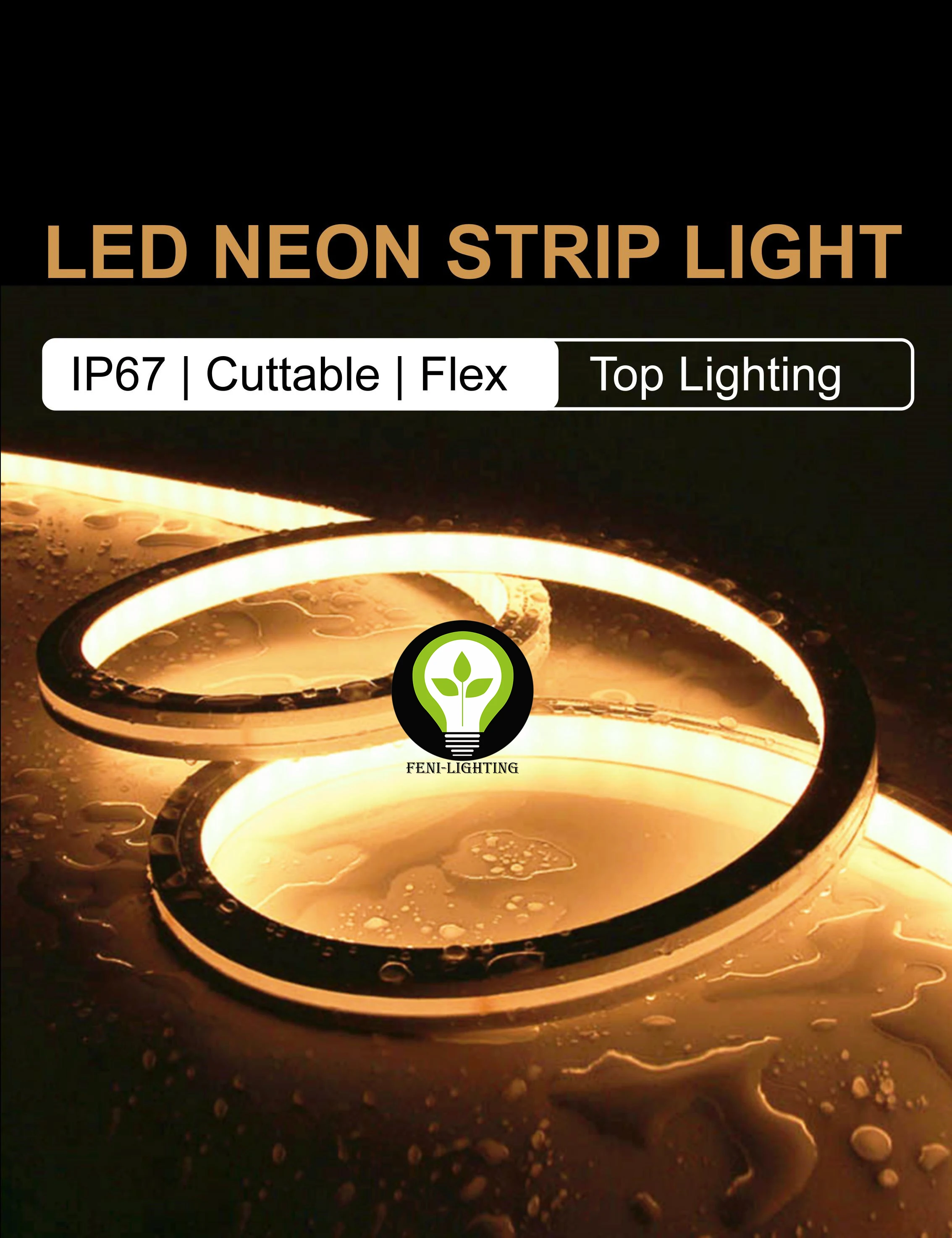 Waterproof free bend 3D 1010 DC24V IP67 White/monochrome custom LED flexible neon strip light