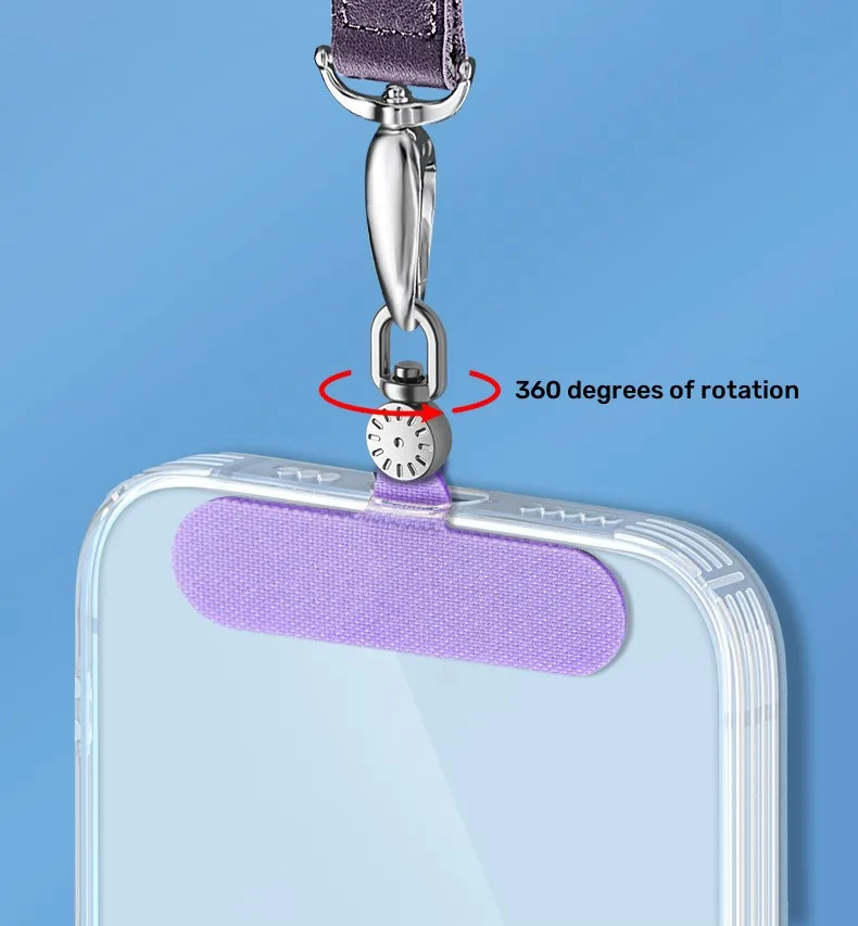 Mobile Phone Lanyard Patch Strap Clip Rotatable Charm Tether Tab Transparent TPU Cell Smartphone Accessories Chain Case