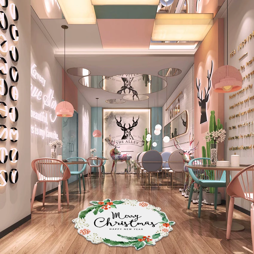 Drop shipping Christmas rug carpet printed polyester floor carpet with free Sample