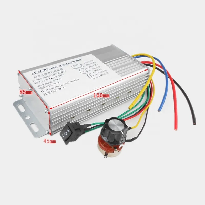 4000W 12V 24V 48V PWM щетка регулятор скорости вращения двигателя постоянного тока Реверсивный вперед обратного 12 в-60