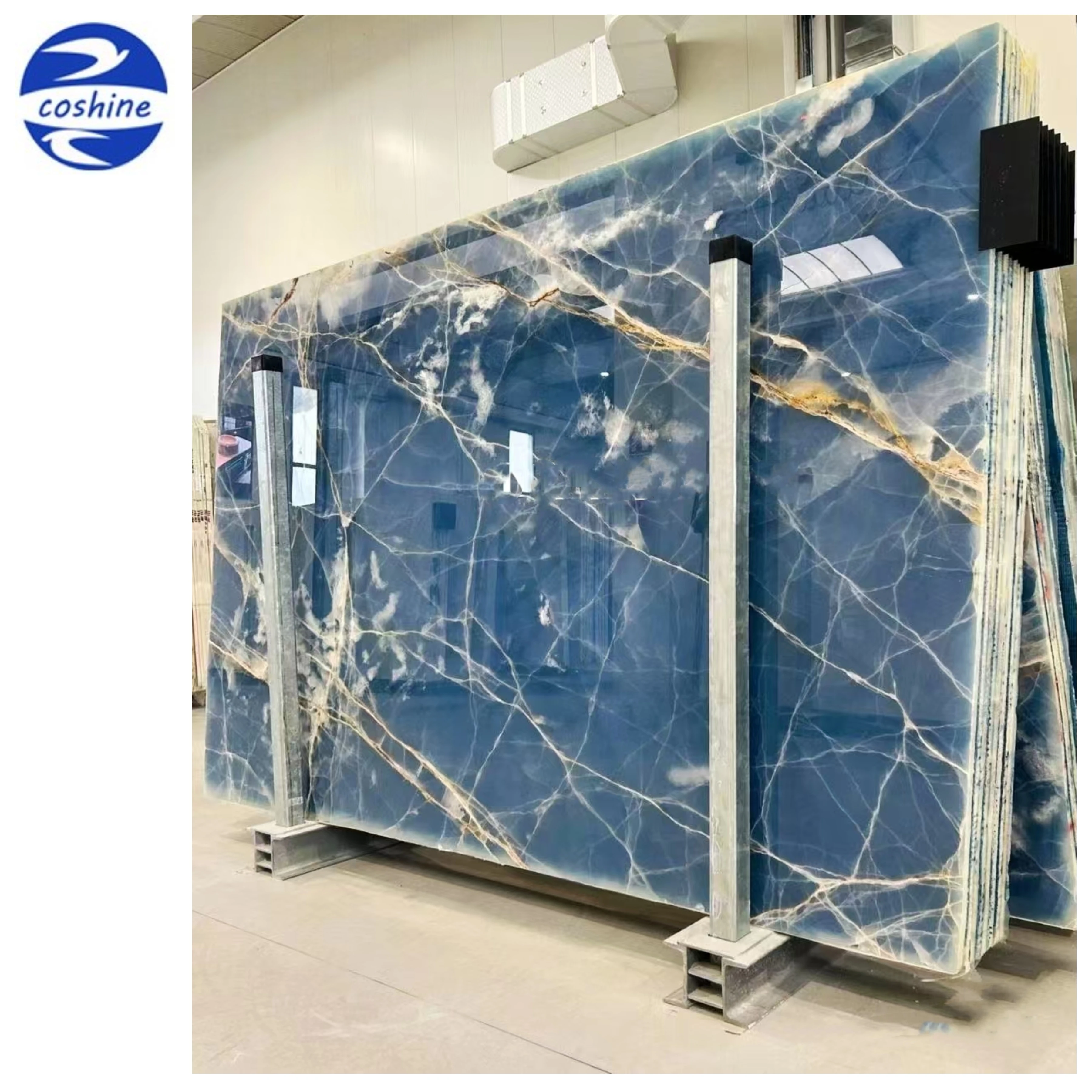 Interior Design Onyx Stone Price Backlit Golden Sky Blue Natural Precious Marble Jade Slab Onice For Flooring Tiles Countertop