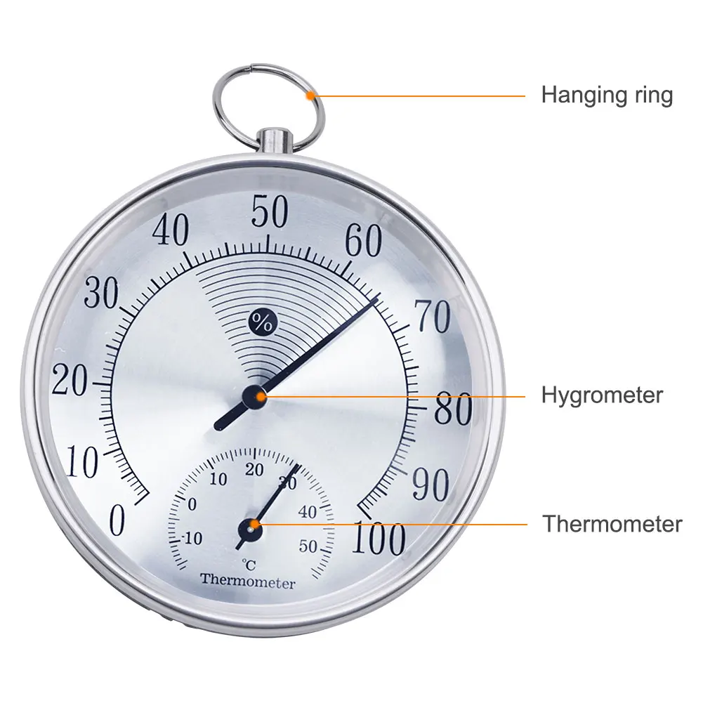 yieryi New 10CM Indoor Outdoor Thermometer Hygrometer Temperature Meter quality Large Round Hygrometer and Thermometer