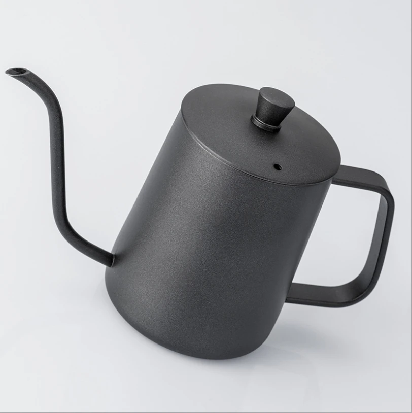 black color long mouth  stainless steel water pitcher for milk frothing pitcher