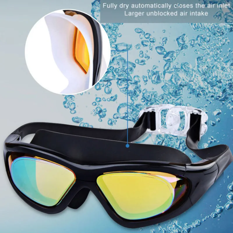 Adult Competition Fashionable Sports Swimming Goggles Myopic lens Anti Fog  Silicone Swim Goggles