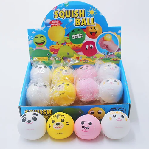 
Squeeze Stress Ball Relievers Squishy Animal Face Dough Ball Toy for Family Party Game Venting Toy 