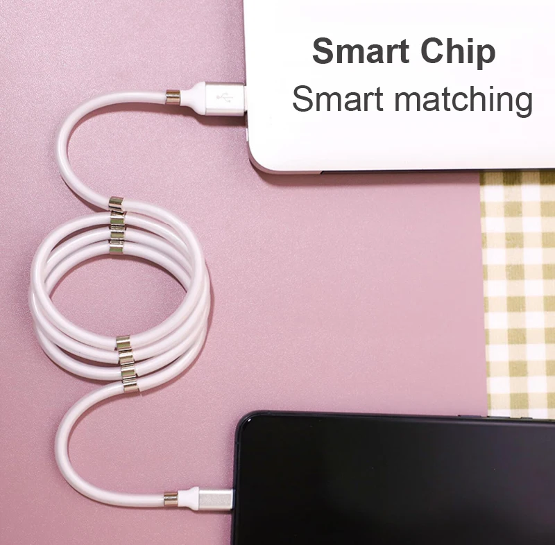 2020 Trending new arrivals Magnetic Self-Winding USB Charging data Cable Portable Storage for iPhone/micro/Type-C Cable