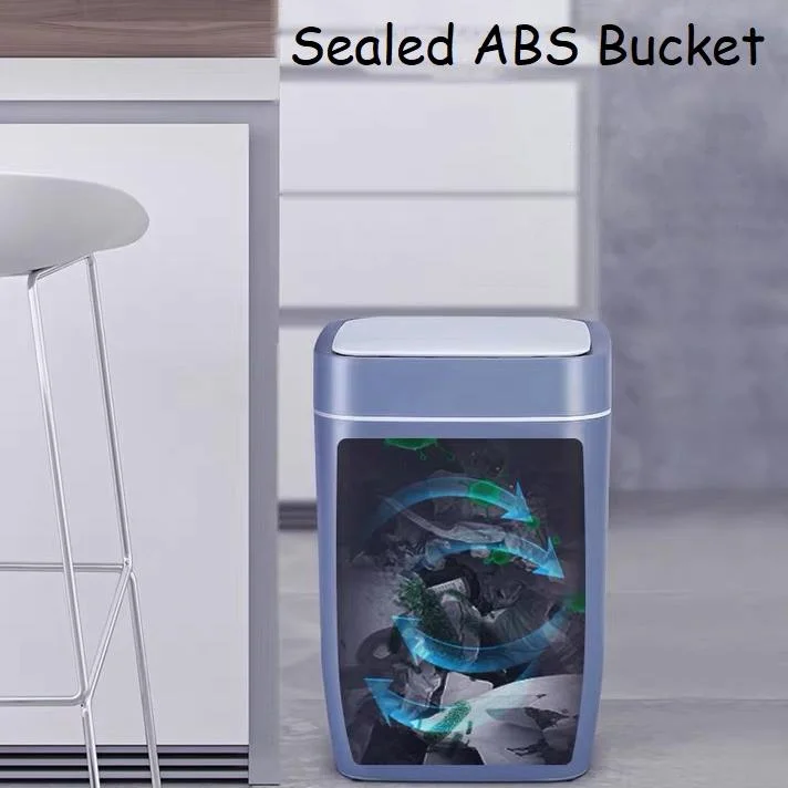 iintelli 8L Closed Odorless Square Plastic Trash Can Colorful Sustainable Plastic Smart Trash Can