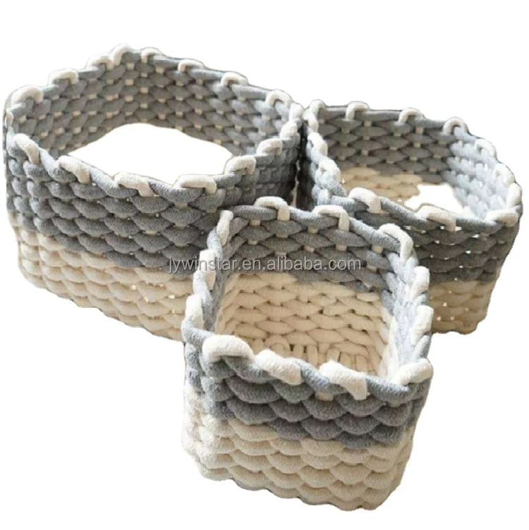 Cotton rope storage basket for   Snack Keys Desktop Storage