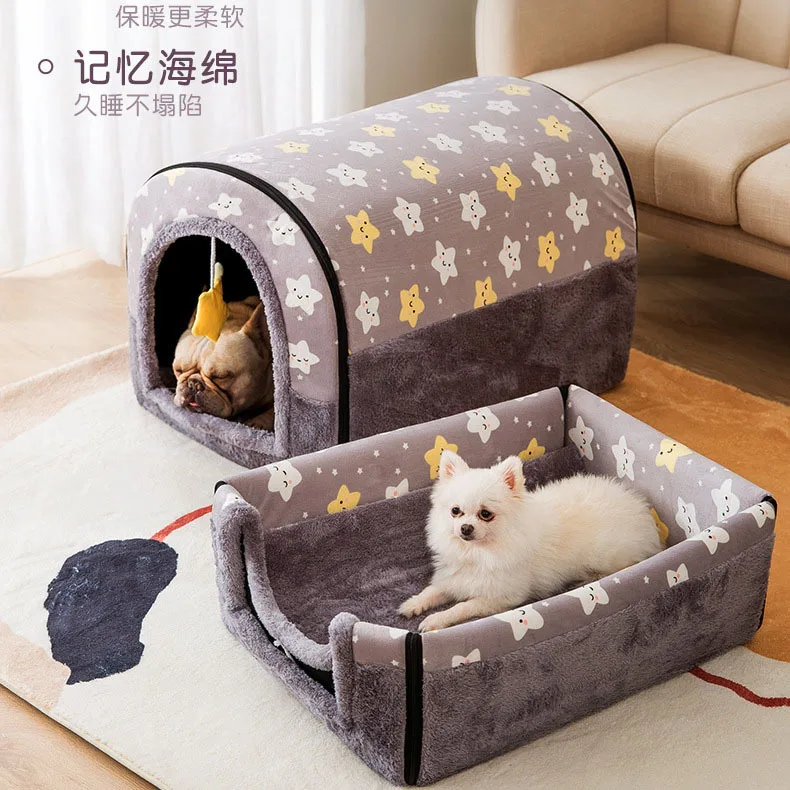 Wholesale Washable Luxury Large House Type Pet Bed Modern Christmas Pet Warm House