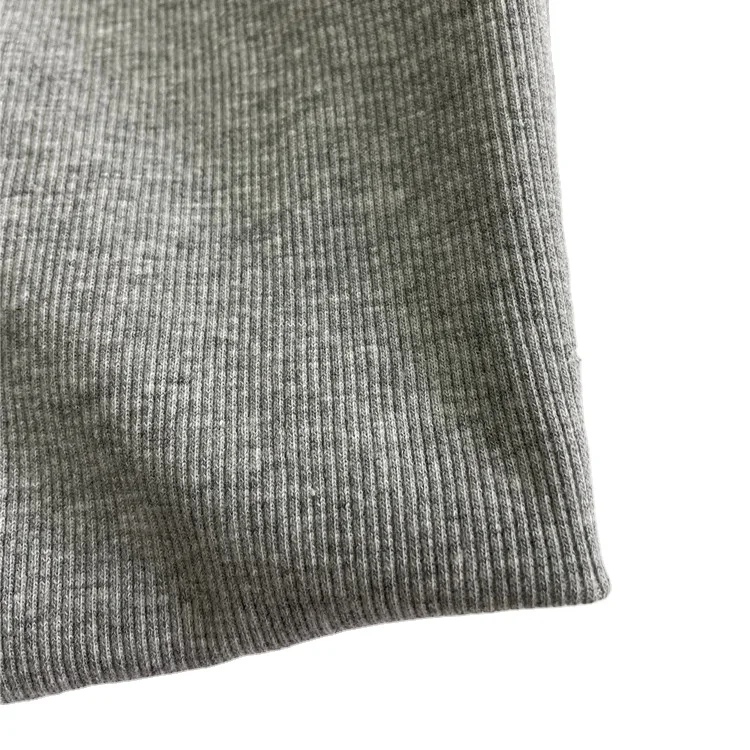 CVC spandex hacci  2x2 rib knit fabric for garment