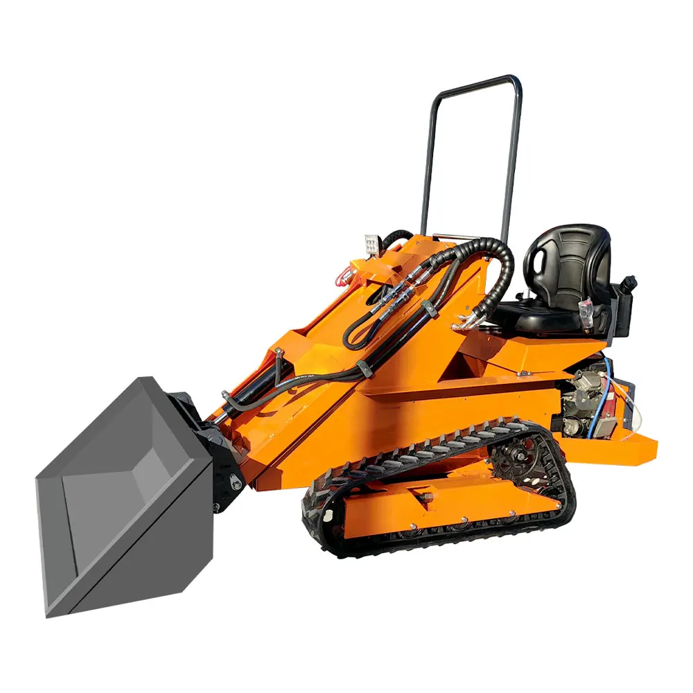 Track mini loader hydraulic skid steer loader with bucket loading machine