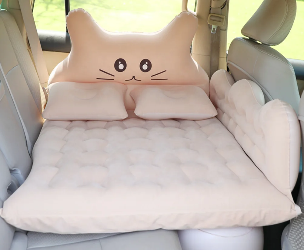 Cartoon shape inflatable car air bed for travel