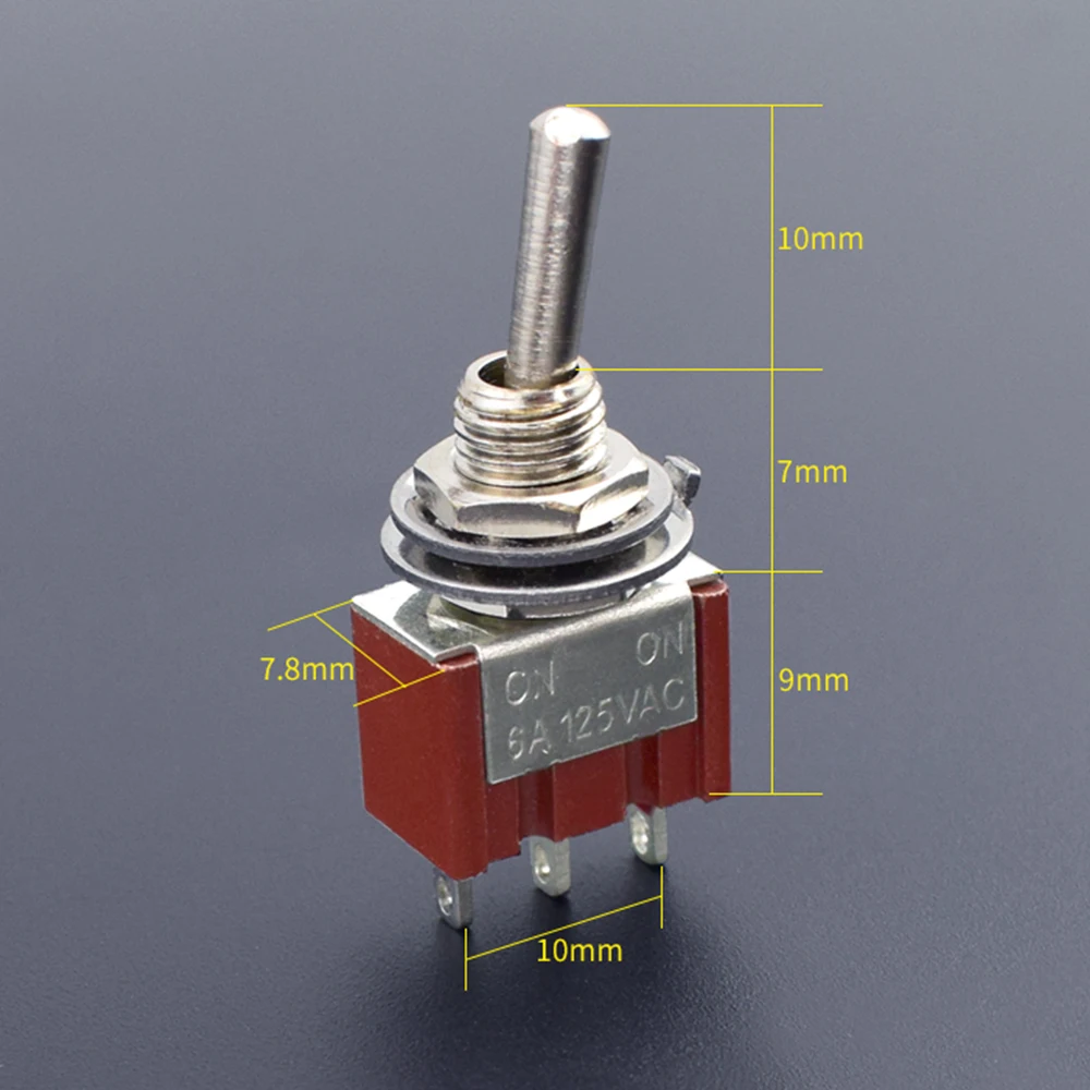 MTS-102 3-контактный SPDT Вкл/на 6A 125VAC 2 Позиции миниатюрный