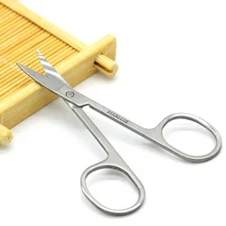 Makeup Scissor Eyelash Eyebrow Scissor Curved Head Manicure Scissor Nail Cuticle Tool