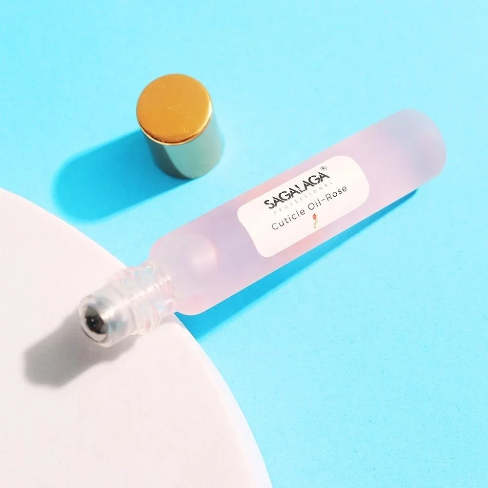 Set Nail Salon Care Revitalizer  Labeled Roller Pen Personalized fruits flower scented Organic Vegan Cuticle Oil Vitamin E