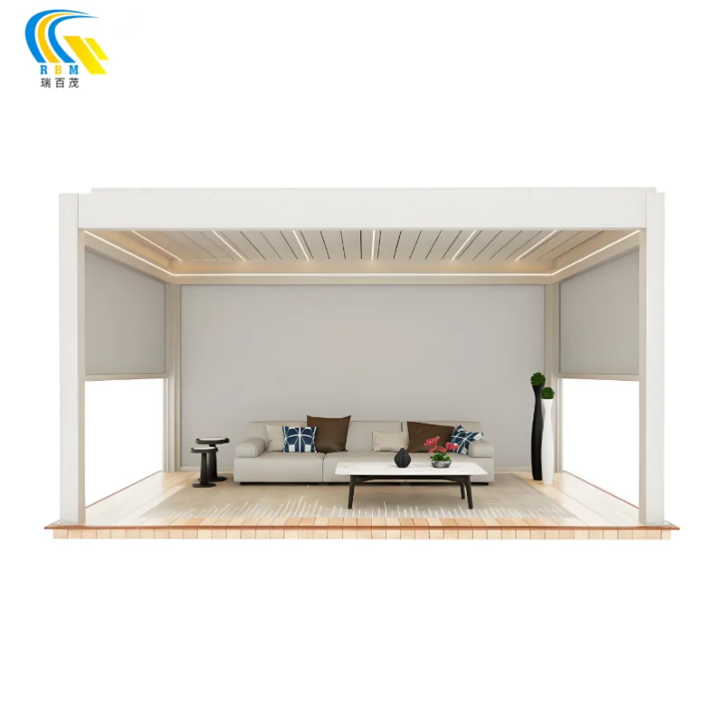 LED Light Waterproof Louver Garden Pergola with Aluminum Profile Outdoor Arches Arbours 175 type Pergolas