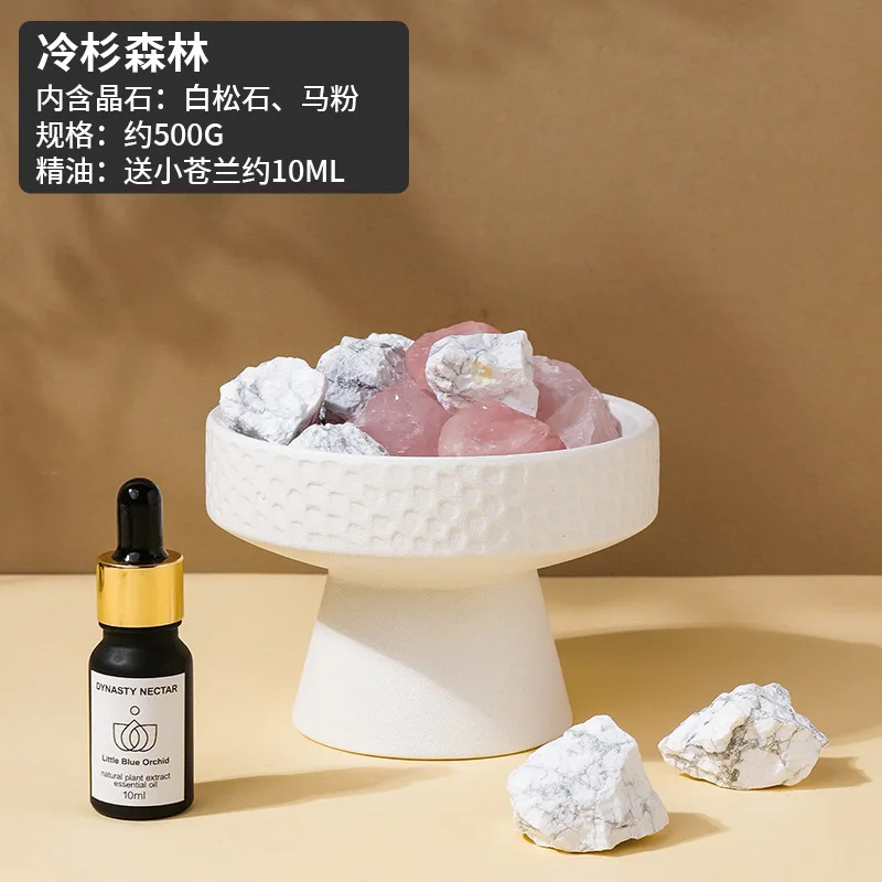 Aromatherapy clear Quartz and Citrine Luxury Cork Scented Stone Diffuser Crystal Diffuser Air Freshener Personalized OEM