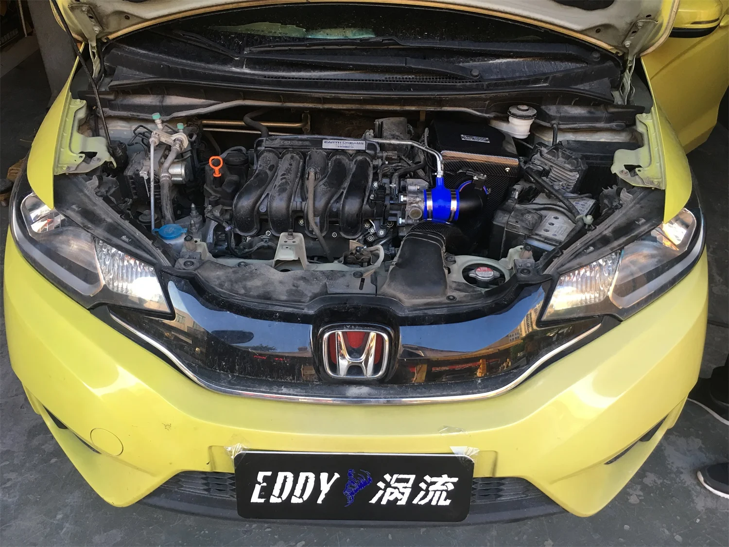 EDDYSTAR High Flow Washable Reusable Cold Air Intake Kit Auto Engine Parts Car Air filter for Honda Fit GK5