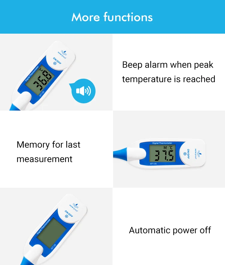 Higher Quality Waterproof Flexible Baby Oral Rectal Armpit Fever Thermometers Medical Clinical Electronic Digital Thermometers