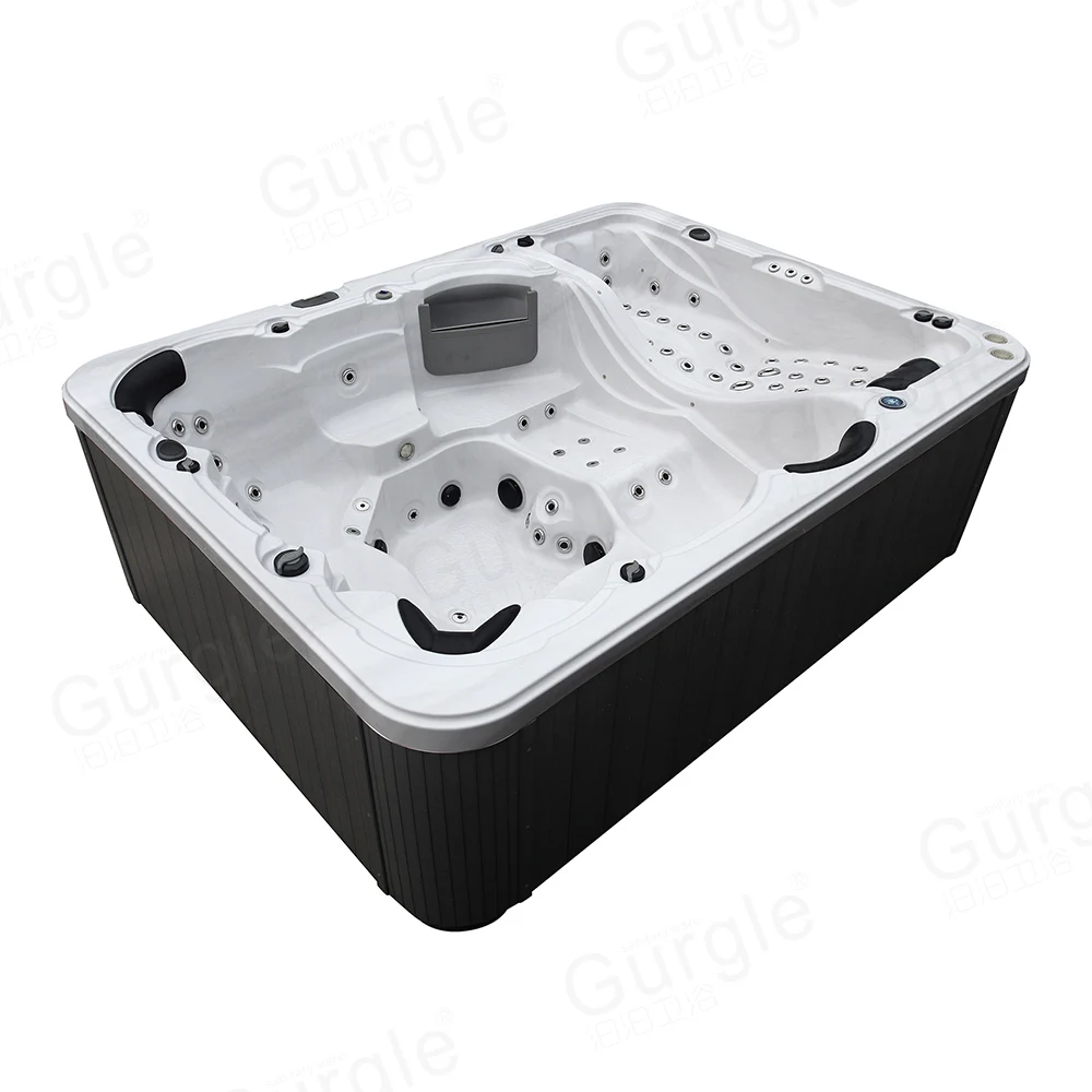 Fashionable Bubble Massage Bathtub Deep Soaking Jakuzzi Double Whirlpool Bath Tubs Outdoor Bathroom Spa Hot Bathtub
