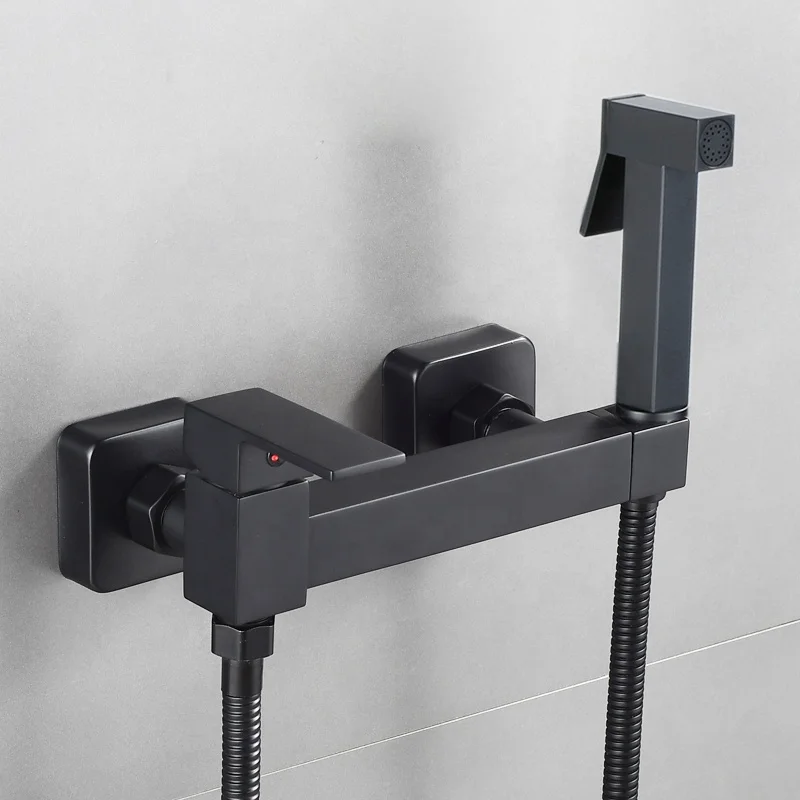 Wall Mount Brass Single Handle Muslim Shattaf Faucet Bathroom Shower Mixer Bidet Spray Set