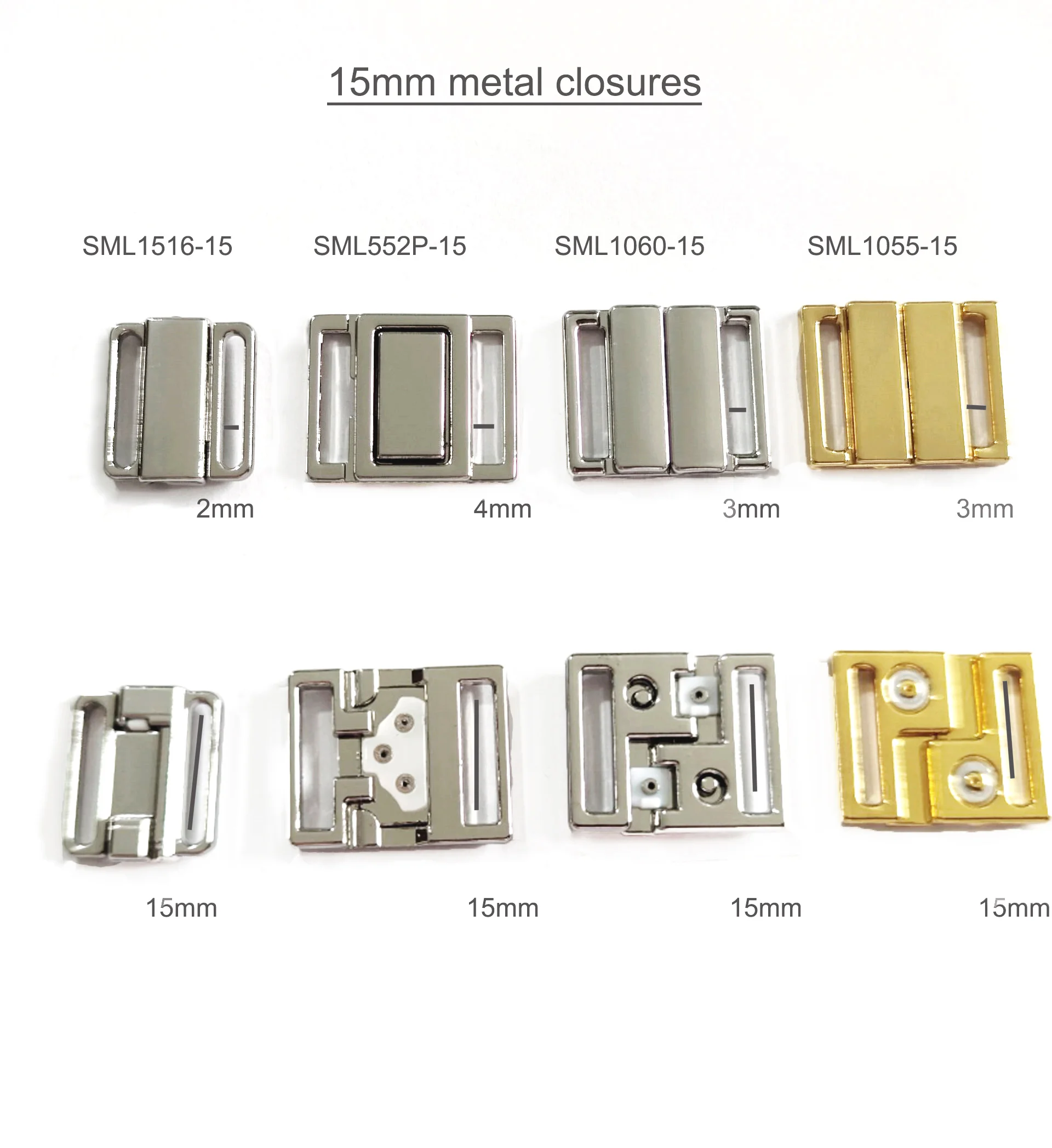 Lead free bikini metal bra accessories swimwear closures clasp