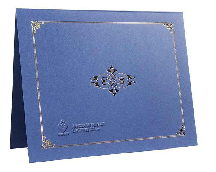 
Diploma Cover With Foil Customized Emboss/gold,silver foil Certificate Cover 