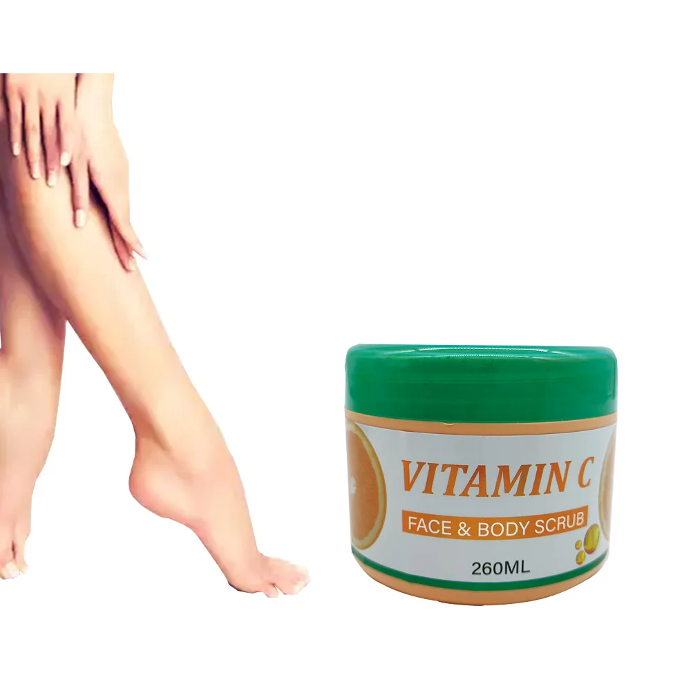 The Best Whitening Skincare Product with collage Vitamin C Face & Body Scrub 260